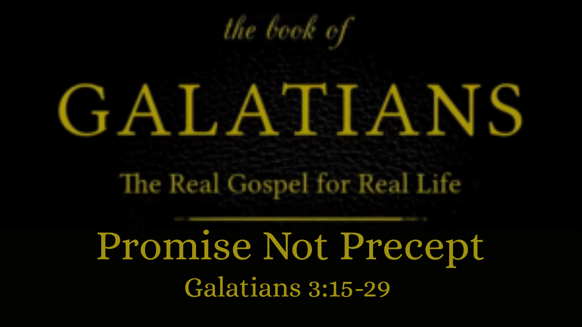 Promise Not Precept